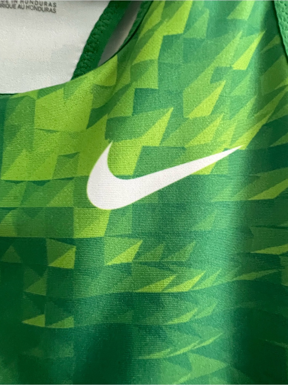 Nike Green & Lime Geometric Racerback Workout Running Tank Bright - Picture 2 of 10